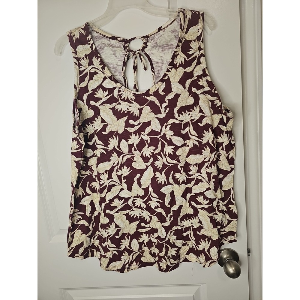 Old Navy Womens Tank Top Strappy‎ Floral Print Size XL Keyhole Back T79